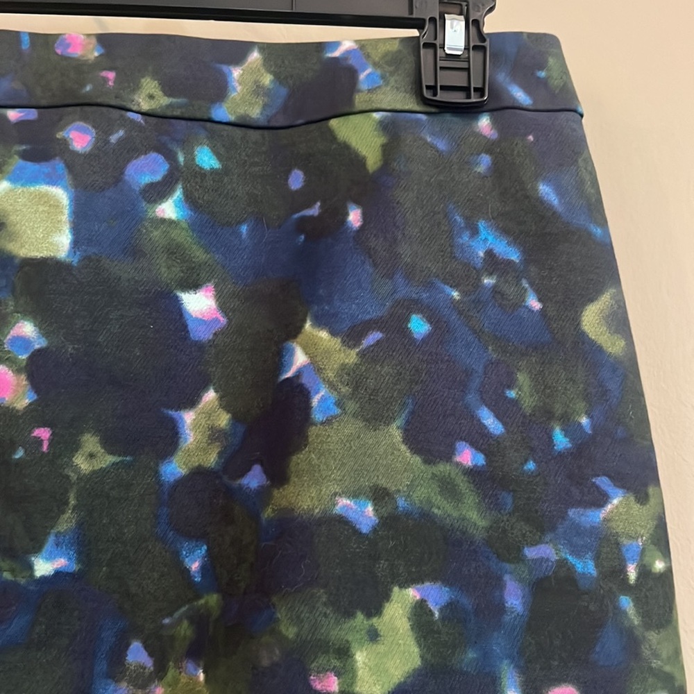 J. Crew Blue and Green Lined Pencil Skirt